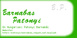 barnabas patonyi business card