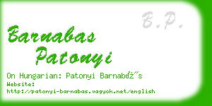 barnabas patonyi business card